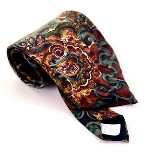 JT Beckett 100% Silk Made in USA Floral Abstract Multi-Color Neck Tie